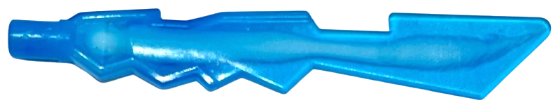 Minifigure, Weapon Sword Blade with Jagged Edges and Bar End with Marbled White - Trans-Dark Blue