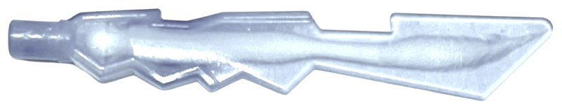 Minifigure, Weapon Sword Blade with Jagged Edges and Bar End with Marbled White - Trans-Medium Blue