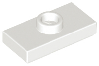 Plate, Modified 1 x 2 with 1 Stud with Groove and Bottom Stud Holder (Jumper - White