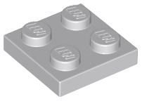 Plate 2 x 2 - Light Bluish Gray