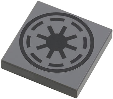 Tile 2 x 2 with SW Republic Pattern (Sticker) - Set 7675 - Dark Bluish Gray