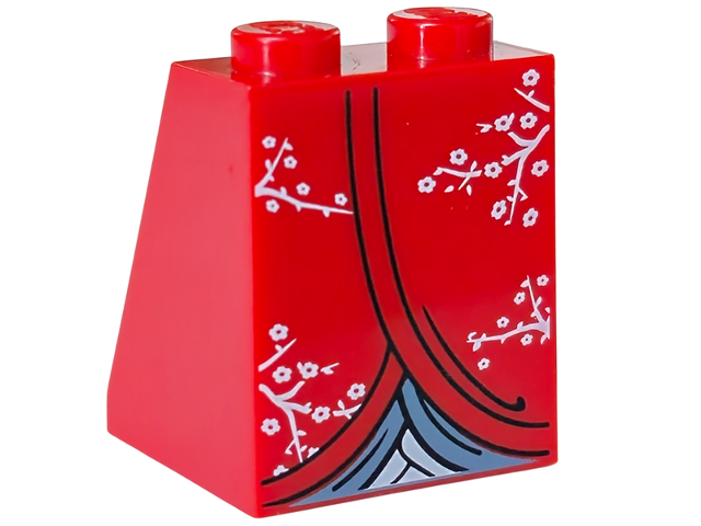 Slope 65 2 x 2 x 2 with Bottom Tube with Minifigure Dress / Skirt / Robe, Kimono - Red