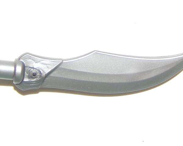 Minifigure, Weapon Sword Curved Blade with Bar - Flat Silver
