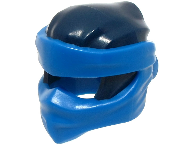 Minifigure, Headgear Ninjago Wrap Type 9 with Molded Blue Wraps and Knot Pattern - Dark Blue