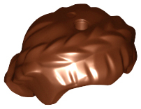Minifigure, Hair Female Short, Braided on Sides, Hole on Top - Reddish Brown
