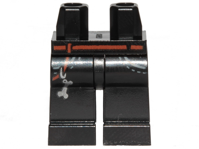 Hips and Legs with Reddish Brown Belt, Pockets with Dark Bluish Gray Stitching, - Black