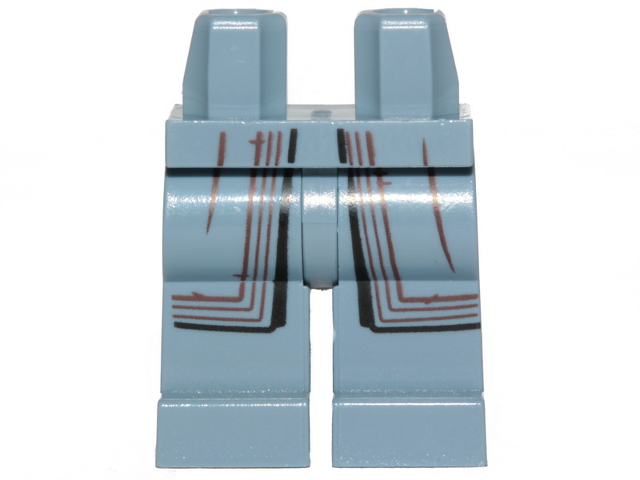 Hips and Legs with SW Mandalorian Robe and Dark Brown Lines Pattern - Sand Blue