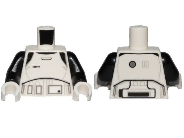 Torso SW Armor Stormtrooper Ep. 8 with Black, Light Bluish Gray and Dark Bluish - White