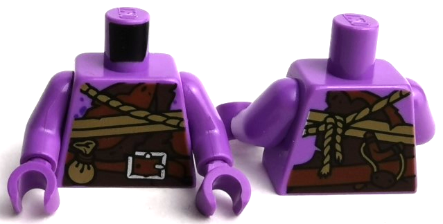 Torso Dark Orange Cloths, Tan Rope and Reddish Brown Belt Pattern / Medium Laven - Medium Lavender