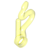 Minifigure, Weapon Whip Bent with Snake Head and Pin Hole - Trans-Neon Green