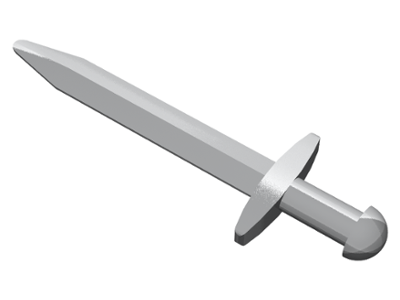 Minifigure, Weapon Sword, Greatsword Pointed with Thin Crossguard - Flat Silver